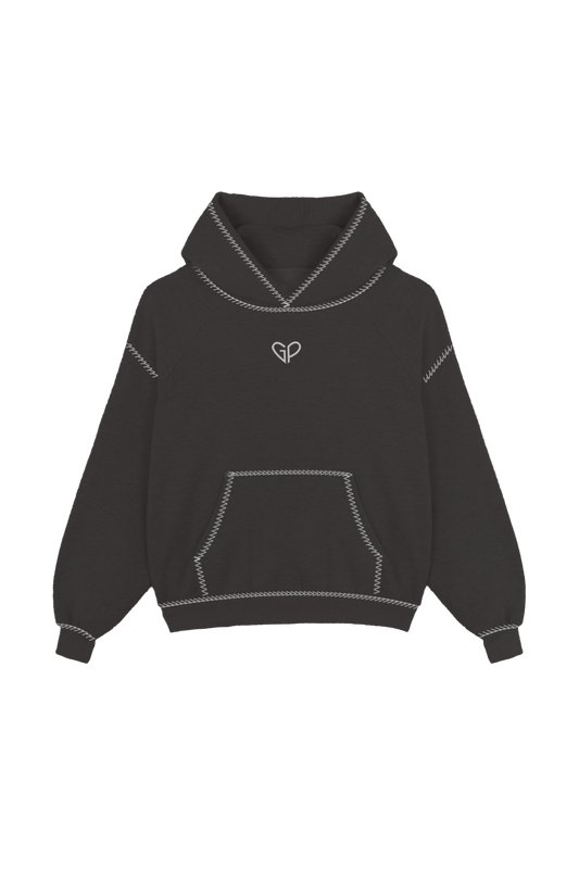 BLACK GP BOXY-FIT HOODIE